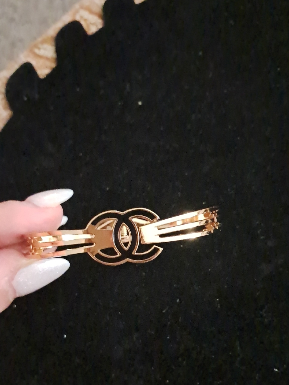 Gold Triple-Band CC Logo Bracelet - Picture 2 of 2